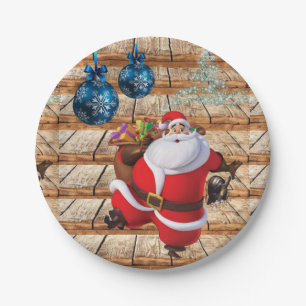 Christmas Paper Plates, Santa Plates
