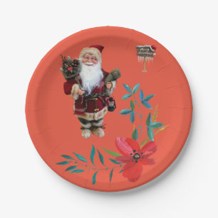 Christmas Paper Plates, Santa Plates