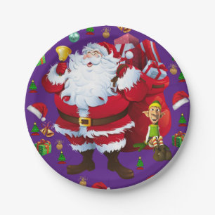 Christmas Paper Plates, Santa Plates