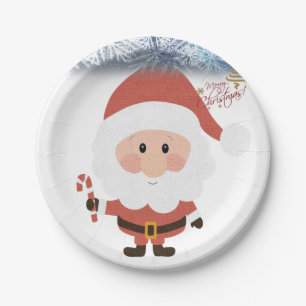 Christmas Paper Plates, Santa Plates