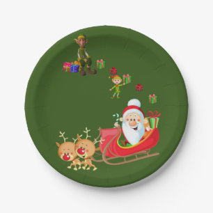 Christmas Paper Plates, Santa Plates