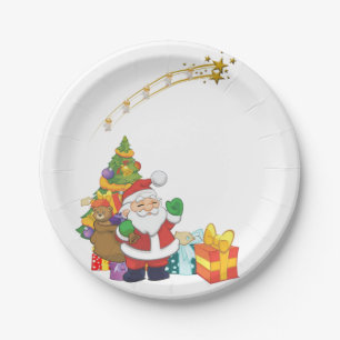 Christmas Paper Plates, Santa Plates