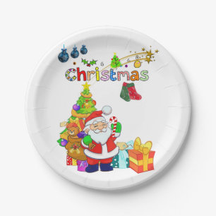 Christmas Paper Plates, Santa Plates