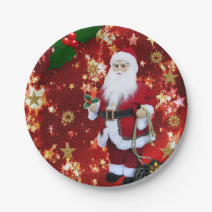 Christmas Paper Plates, Santa Plates