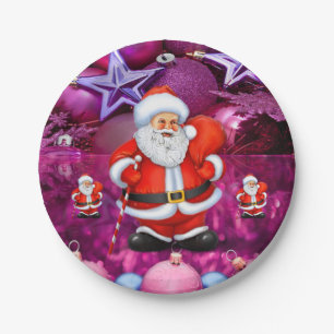 Christmas Paper Plates, Santa Plates
