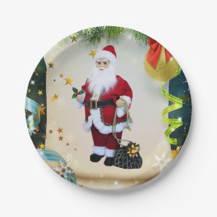 Christmas Paper Plates, Santa Plates