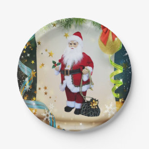 Christmas Paper Plates, Santa Plates