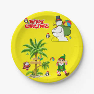 Christmas Paper Plates, Snowman Plates