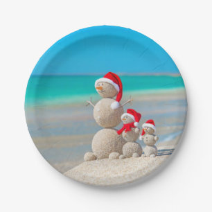 Christmas Paper Plates, Snowman Plates
