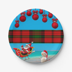 Christmas Paper Plates, Snowman Plates