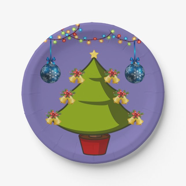 Christmas Paper Plates, Tree Plates (Front)