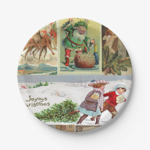 Christmas Paper Plates, Vintage Plates