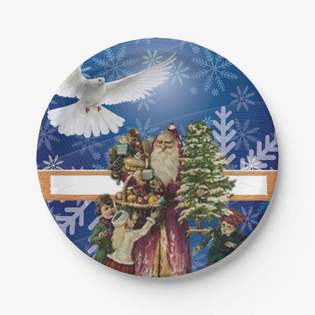 Christmas Paper Plates, Vintage Plates (Front)