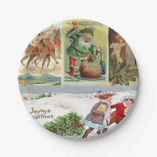 Christmas Paper Plates, Vintage Plates