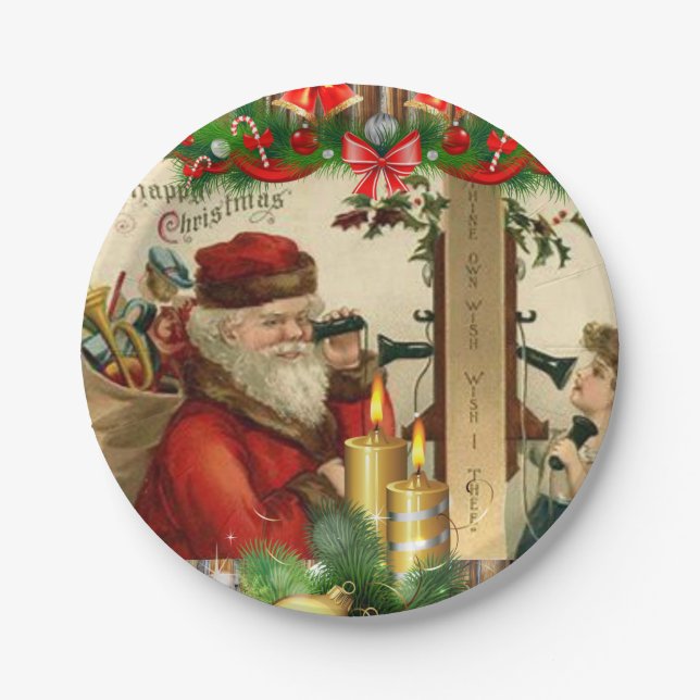Christmas Paper Plates, Vintage Plates (Front)