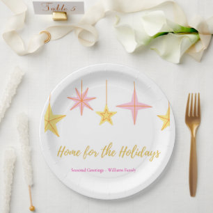 Christmas Paper Plates with Holiday Motifs