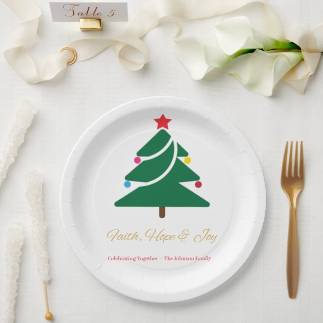 Christmas Paper Plateswith Holiday Motifs Plates (Wedding)