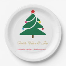 Christmas Paper Plateswith Holiday Motifs
