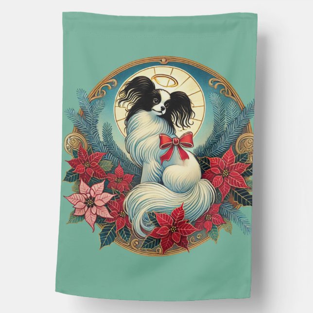 Christmas Papillon                                 House Flag (Front)