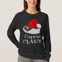 Christmas Papou Claus Matching Pajama Santa Hat X-