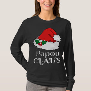 Christmas Papou Claus Matching Pajama Santa Hat X- T-Shirt