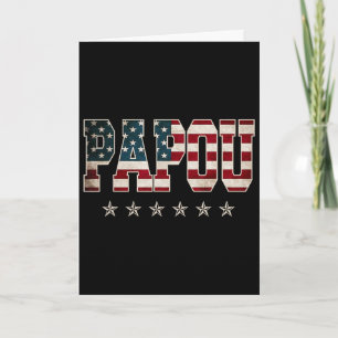 Christmas Papou Father's Day American Flag 4th Of Card