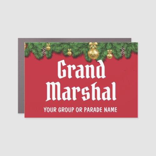 Christmas Parade Grand Marshal sign with name