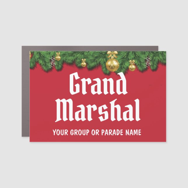 Christmas Parade Grand Marshal sign with name (Front)