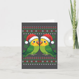 Christmas Parakeet Ugly Xmas Sweater Parakeets Lon Card