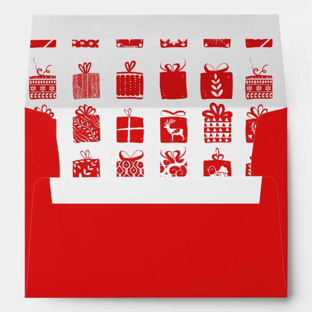 Christmas Parcels Red And White With Address Envelope (Back (Bottom))