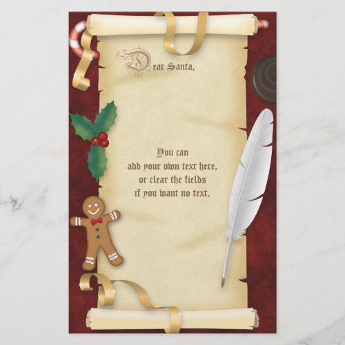 Christmas Parchment Scroll Letter to Santa