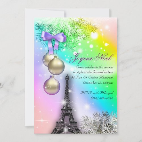 Christmas Paris Card Eiffel Tower Snow 2