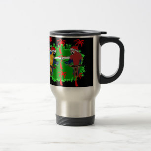 CHRISTMAS PARROTS TRAVEL MUG