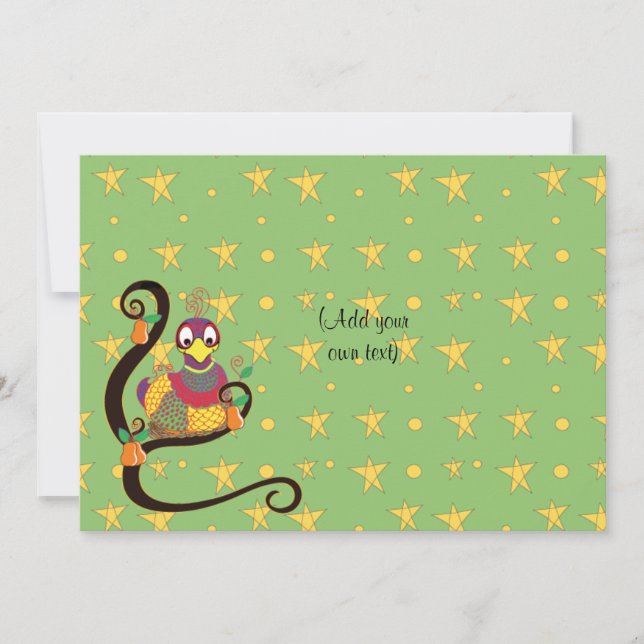 Christmas/Partridge 2sided/flat/card/& env 7"x5" Holiday Card (Front)