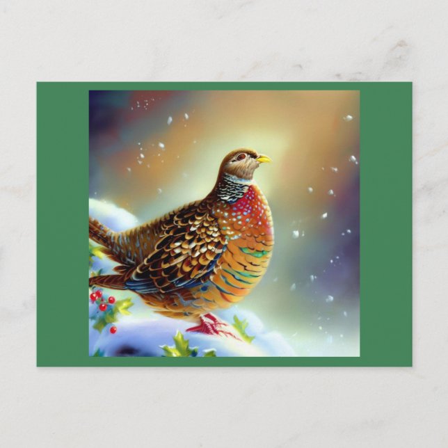 Christmas Partridge 3 Holiday Postcard (Front)
