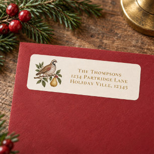 Christmas Partridge in a Pear Tree Elegant Label