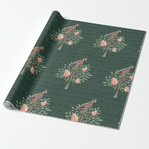 Christmas partridge in a pear tree wrapping paper