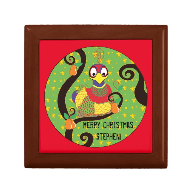 Christmas Partridge Pear Tree Keepsake Box (Front)