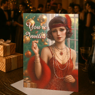 Christmas Party 1920's Flapper Holiday Invitation