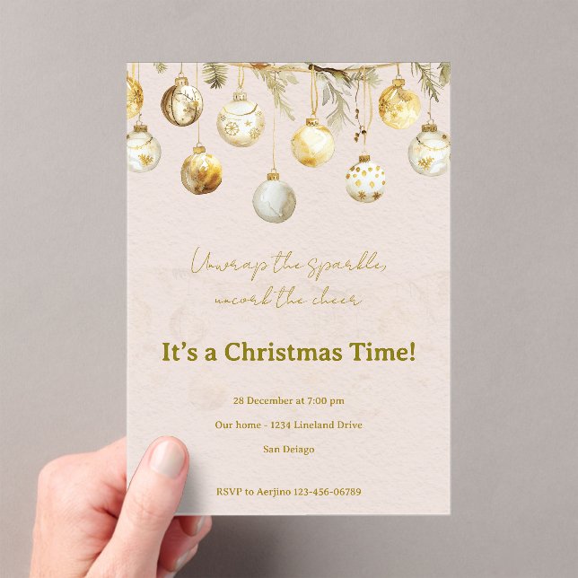 Christmas party  acrylic invitations (Insitu (Handheld))