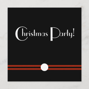 Christmas Party Art Deco Black and White Invitation