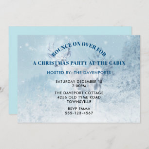 Christmas Party at the Cabin Wild Deer with Antler Invitation