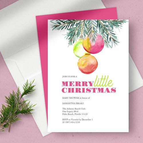 Christmas Party Baby Shower Invitation