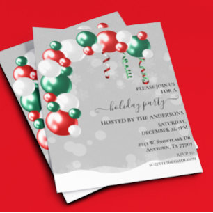 Christmas Party Balloon and Snowflake Budget  Flyer