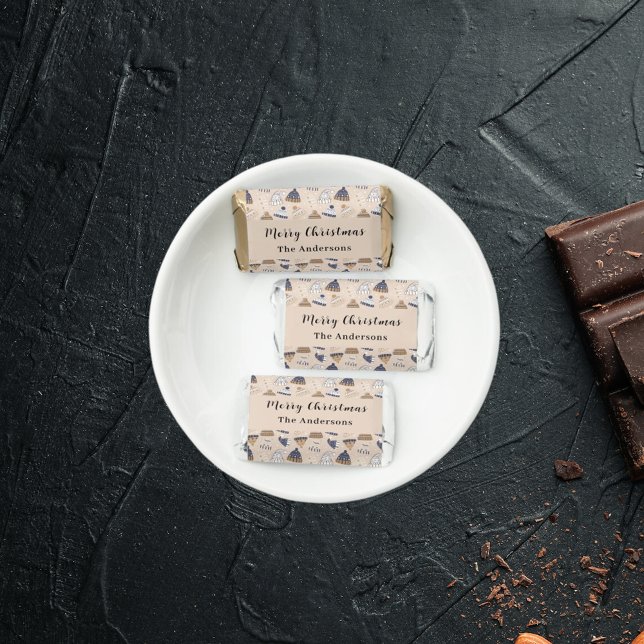 Christmas Party beige blue knitted winter wear Hershey's Miniatures (Creator Uploaded)