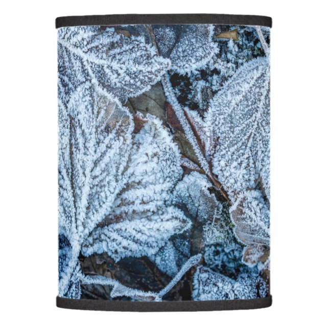Christmas Party Blue Leaves Snow Holidays Winter Lamp Shade (Front)