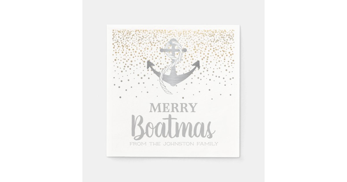 Christmas Party Boat Nautical Anchor Boatmas Napkins Zazzle