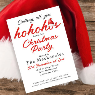 Christmas Party Calling All You Ho Ho Hos Invitation