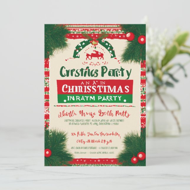 Christmas Party Card (Standing Front)