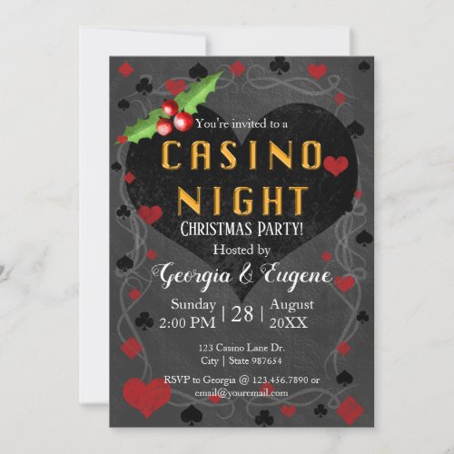 Christmas Party Casino Night   Las Vegas Invitation